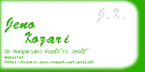 jeno kozari business card